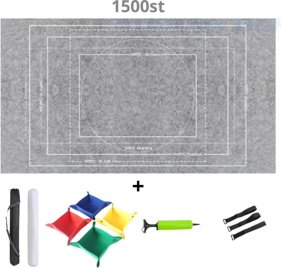 Nivard Puzzelmat Portapuzzle Puzzelmap 500 Stukjes 1000 Stukjes 1500 Stukjes Puzzelkoffer Puzzelbord Opbergsysteem Zwart Inclusief Accessoires