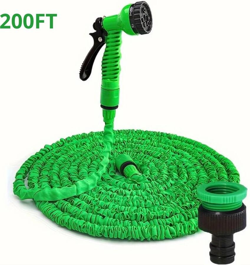 Nivard Tuinslang Flexibel Tuinslangen Haspel Spuitpistool 60 Meter Groen