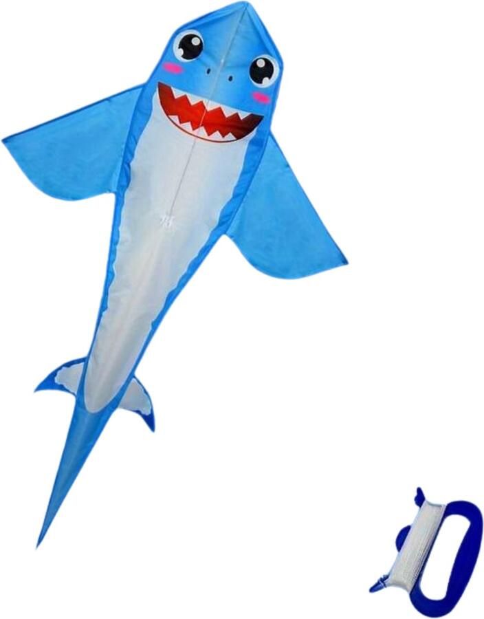 Nivard Vlieger Voor Strand Kite Vliegers Kindervlieger Haai Blauw