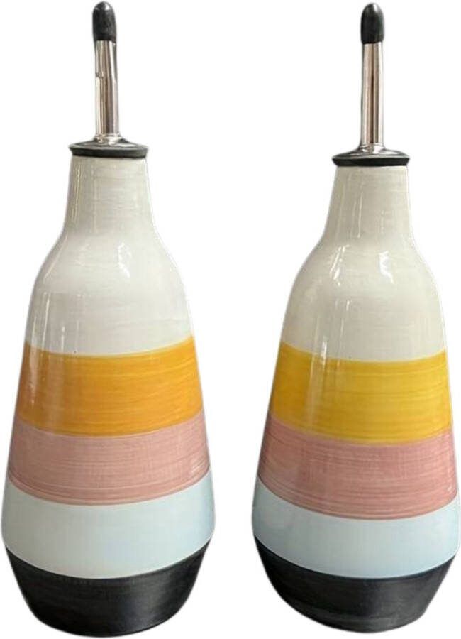 Nivard Oliefles Met Schenktuit Olijfolie Navulbaar Oliefles Met Pipet Olijfolie Fles Olie Dispenser Oil Dispenser Oil Bottle Keramisch