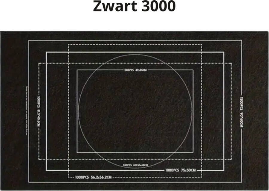Nivard Puzzelmat Portapuzzle Puzzelmap 1000 Stukjes 1500 Stukjes 2000 Stukjes 3000 Stukjes Puzzelkoffer Puzzelbord Opbergsysteem Zwart Inclusief Accessoires