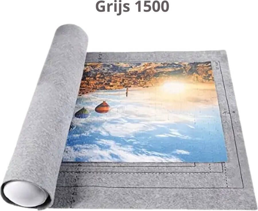 Nivard Puzzelmat Portapuzzle Puzzelmap 1000 Stukjes 1500 Stukjes Puzzelkoffer Puzzelbord Opbergsysteem Grijs Inclusief Accessoires