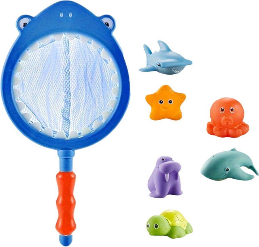 Nivard Visnet Met 6 Dieren Zomerspeelgoed Waterspeelgoed Strandspeelgoed Zwembad Zwemmen Zomer Speelgoed Blauw