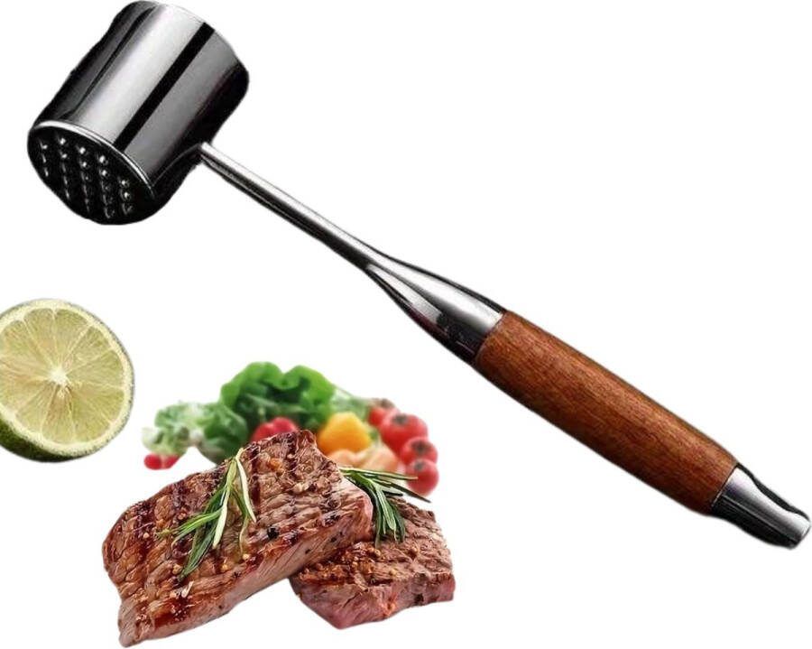 Nivard Vleeshamer Vleesvermalser Vleespletter Vleesklopper Kip Rund Varken Bbq Accesoires Meat Hammer Houten Handvat