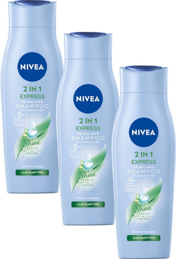 NIVEA 2-in-1 Care Express Shampoo & Conditioner 6 x 250 ml Voordeelverpakking