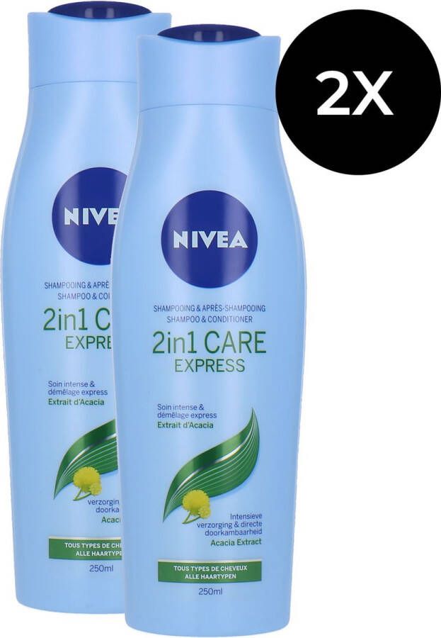 NIVEA 2IN1 Care Express Shampoo 2 x 250 ml