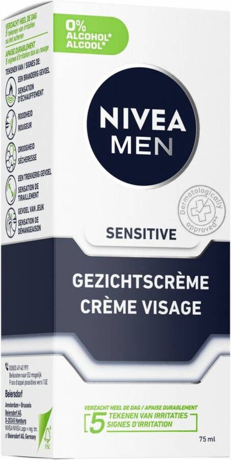 NIVEA 2x Men Gezichtscreme Sensitive 75 ml