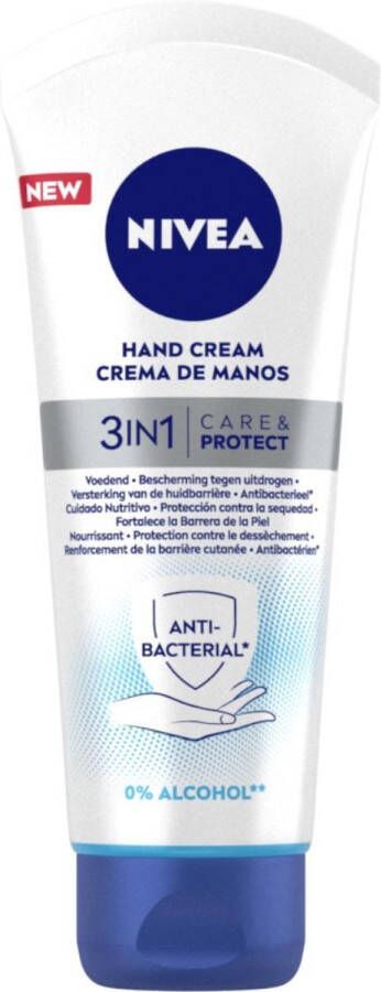 NIVEA 3-in-1 Care & Protect Handcrème Hand Care Bevat heilzame jojobaolie Alcoholvrij Voordeelverpakking van 6 x 100 ml