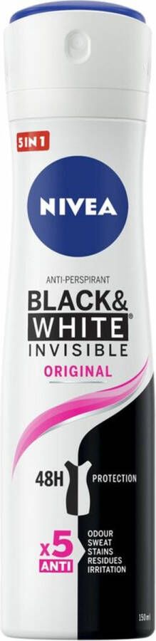 NIVEA 3x Deodorant Spray Invisible For Black & White Clear 150 ml