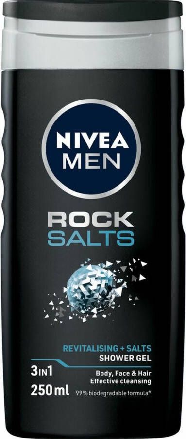 NIVEA 3x Men Rock Salts Douchegel 250 ml