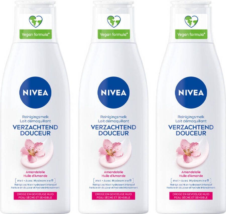 NIVEA 3x Reinigingsmelk Verzachtend 200 ml