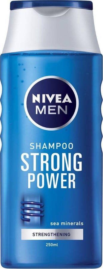 NIVEA MEN Strong Power Shampoo Verrijkt met zeemineralen Milde formule Voordeelverpakking 6 x 250 ml