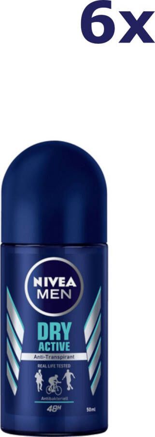 NIVEA 6x Deo Roll-On 50ml Dry Active