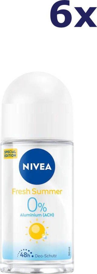 NIVEA 6x Deo Roll-On 50ml Fresh Summer