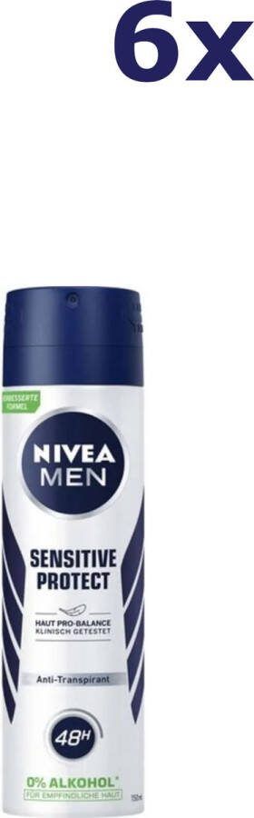NIVEA 6x Deo Spray 150ml Men Sensitive