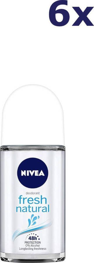 NIVEA 6x Deodorant Roll-on Fresh Natural 50ml