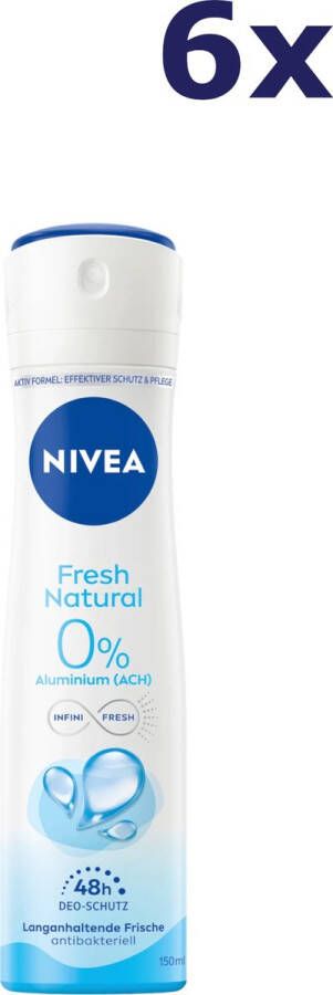 NIVEA 6x Deodorant Spray Fresh Natural 150 ml