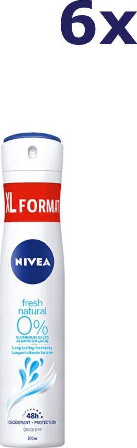NIVEA 6x Deospray Men Fresh Natural 200 ml