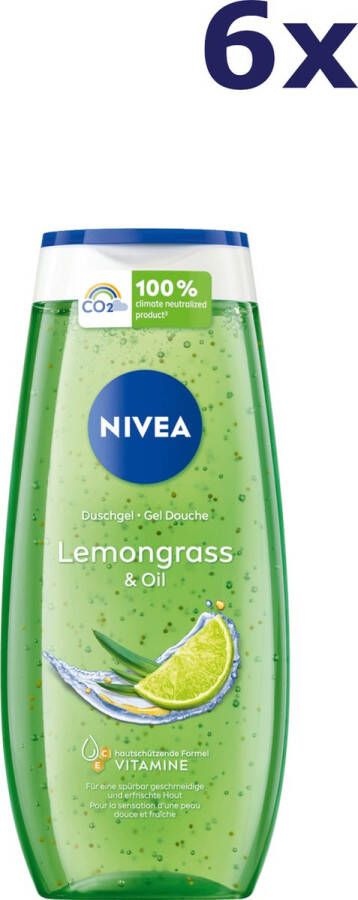 NIVEA 6x douchegel 250ml Lemongrass & Oil