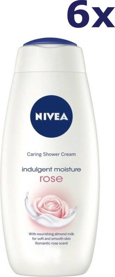 NIVEA Douchegel Rose & Almond Oil 6 x 250 ml Voordeelverpakking