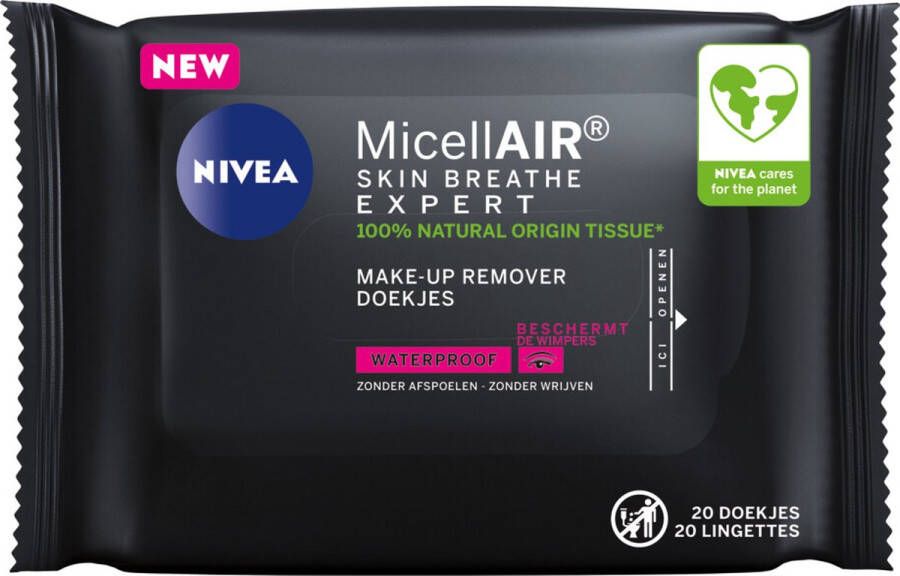 NIVEA 6x MicellAIR Skin Breathe Professional Reinigingsdoekjes 20 stuks