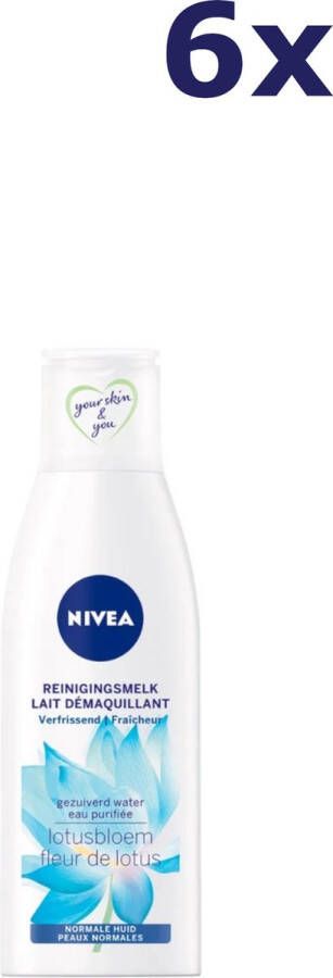 NIVEA Essentials Verfrissende Reinigingsmelk 6x200ml Voordeelverpakking
