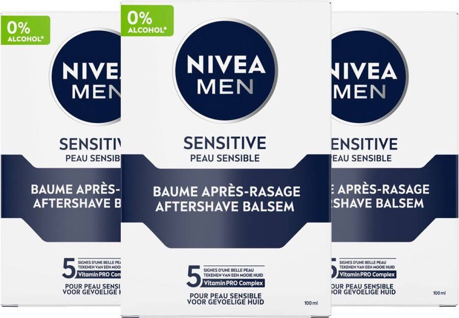 NIVEA Aftershave Balsem Sensitive Voordeelverpakking 3 x 100 ml