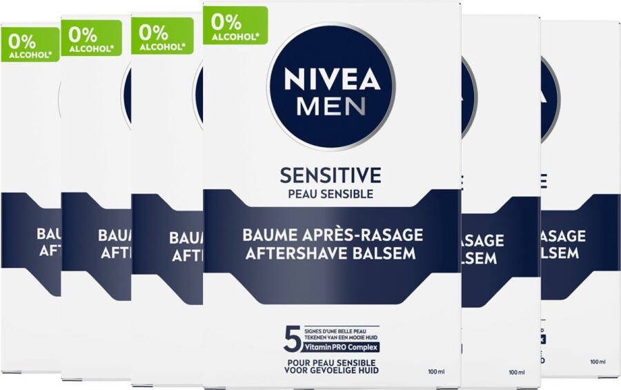 NIVEA Aftershave Balsem Sensitive Voordeelverpakking 6 x 100 ml