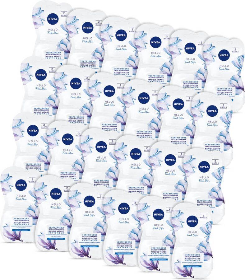 NIVEA Hello Fresh Skin Verfrissend Gezichtsmasker 24 x 2 stuks voordeelverpakking