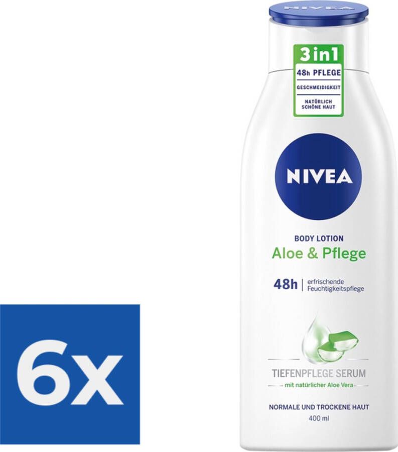 NIVEA Bodylotion Aloe & Care 400 ml Voordeelverpakking 6 stuks