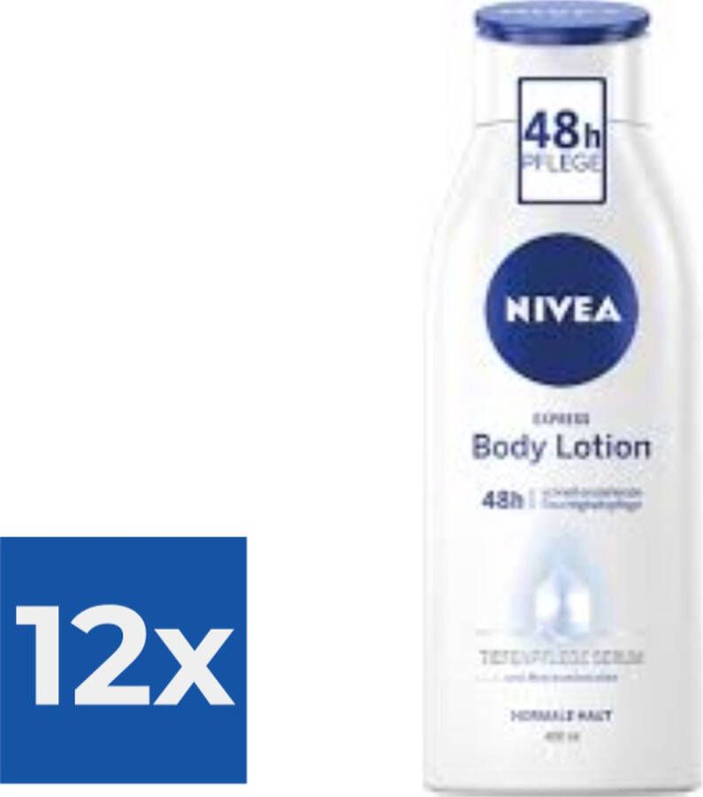 NIVEA Bodylotion  Express 400 ml Met hydraterend 48H serum Voordeelverpakking 12 stuks