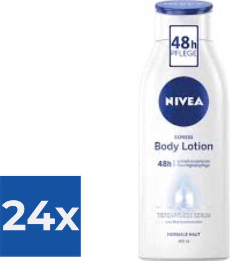 NIVEA Bodylotion  Express 400 ml Met hydraterend 48H serum Voordeelverpakking 24 stuks