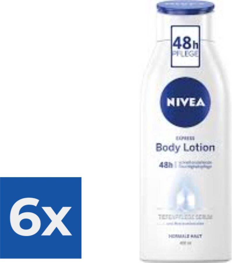 NIVEA Bodylotion  Express 400 ml Met hydraterend 48H serum Voordeelverpakking 6 stuks
