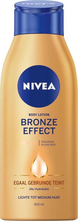 NIVEA Bronze Effect Bodylotion Bruiner Egaal Gebruinde teint Hydraterende Lotion Ginkgo biloba en druivenpitolie Snelbruiner Zelfbruiner Lichaam Bruinen zonder Zon 400 ml