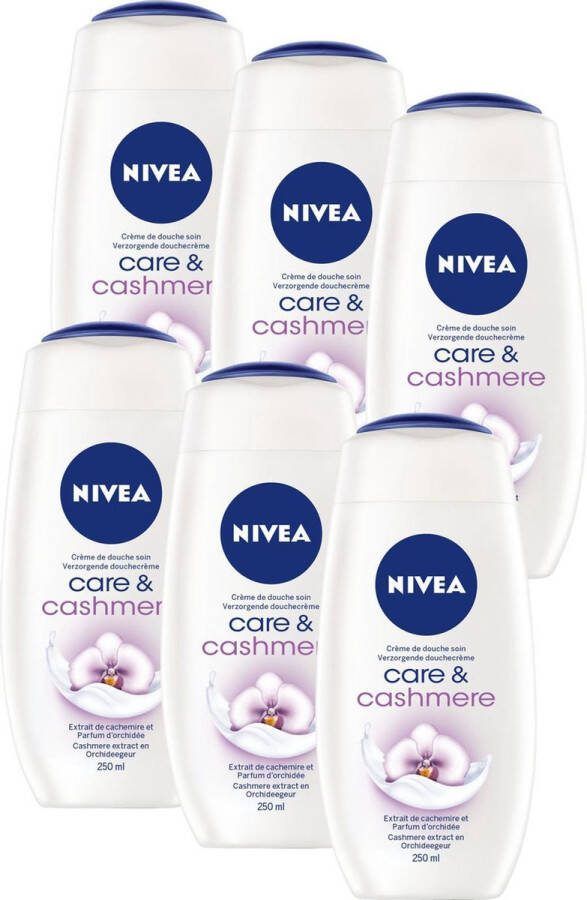NIVEA Creme Soft Cashmere moments Douchegel Orchideegeur Bevat vitamine C en vitamine E Voordeelverpakking van 6 x 250 ml