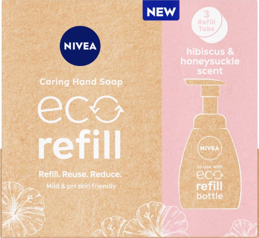 NIVEA Caring Hand Soap Eco Refill 3 x 14 g Hibiscus & Honeysuckle Scent