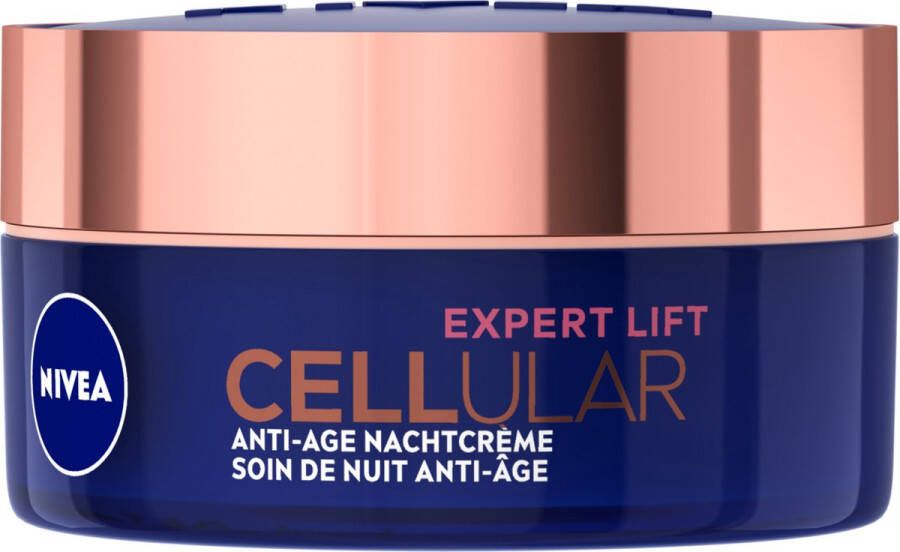 NIVEA CELLular Expert Lift Anti-Age Nachtcrème Alle huidtypen Met Bakuchiol en Hyaluronzuur 50 ml