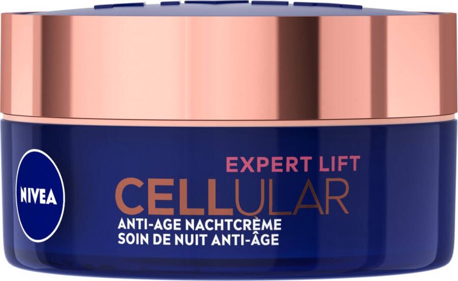 NIVEA CELLular Expert Lift Anti-Age Nachtcrème Alle huidtypes Crème met Bakuchiol en Hyaluronzuur Anti-rimpel Verhoogd Collageen 50 ml