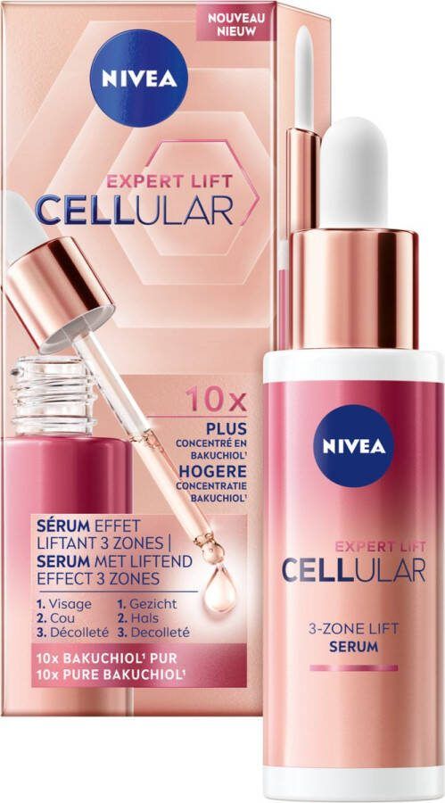 NIVEA CELLular Expert Lift Serum Gezicht alle huidtypen Oogserum met Liftend effect Gezichtsserum Met Bakuchiol Alternatief voor Retinol 30 ml
