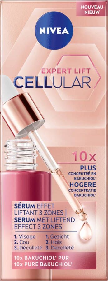 NIVEA CELLular Expert Lift Serum Gezicht alle huidtypen Oogserum met Liftend effect Gezichtsserum Met Bakuchiol Alternatief voor Retinol 30 ml