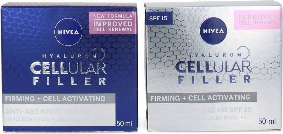 NIVEA Cellular Filler Firming + Cell Activating Dagcrème & Nachtcrème 2 x 50 ml (licht beschadigd doosje)