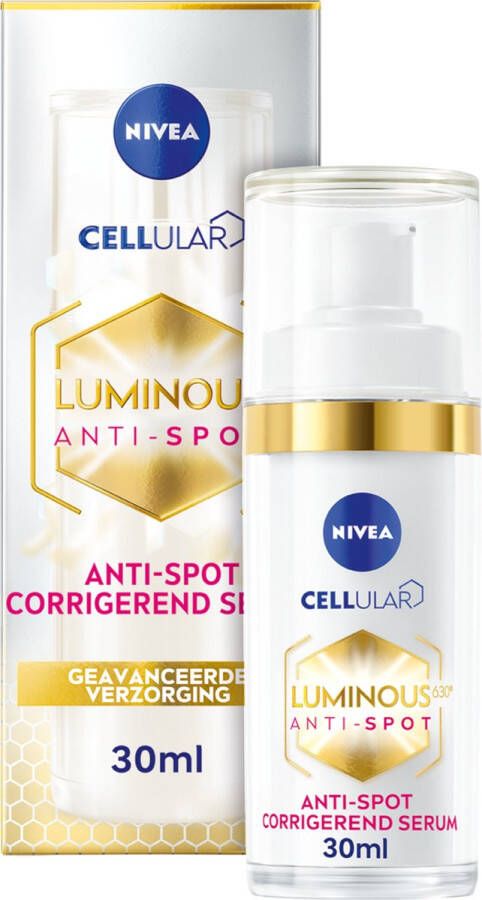 NIVEA Cellular LUMINOUS630 Anti-Spot Serum Gezicht Anti-Pigment Vlekken Pigmentvlekken Verwijderen Gezichtsserum voor alle huidtypen Gezichtsverzorging 30 ml