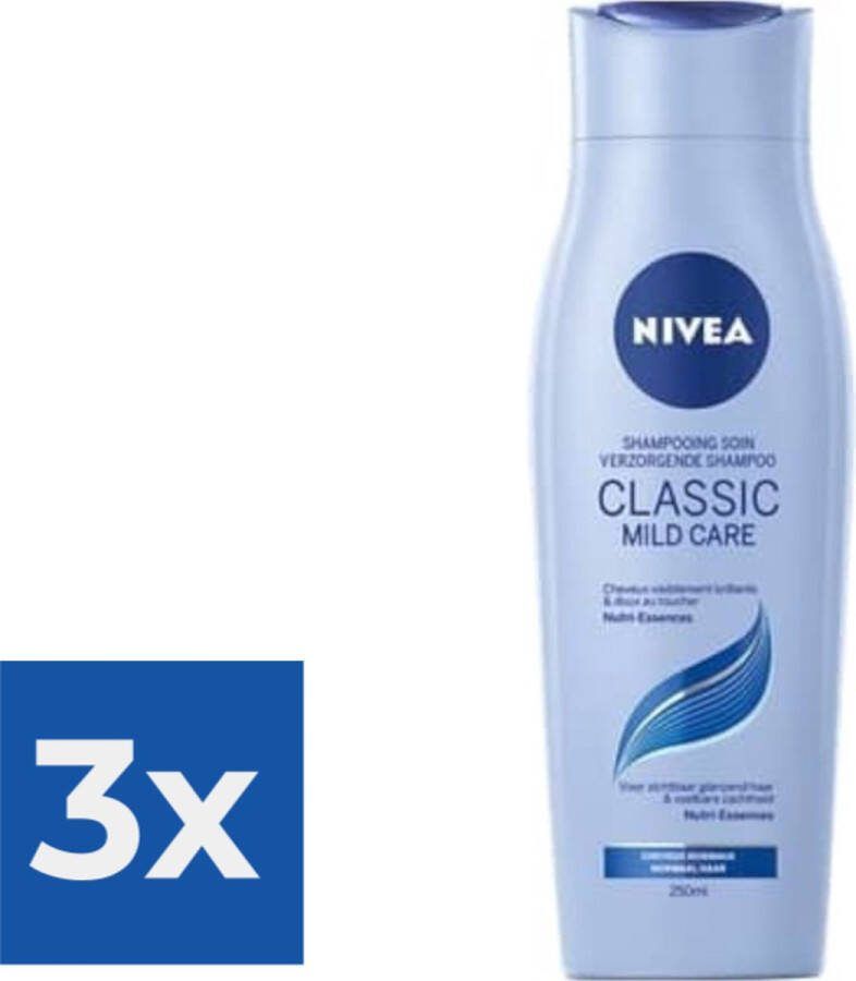 NIVEA Classic Care Shampoo 250 ml Voordeelverpakking 3 stuks