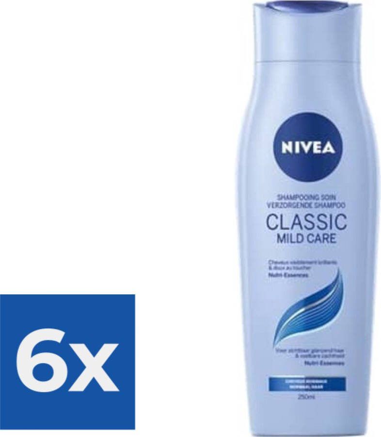 NIVEA Classic Care Shampoo 250 ml Voordeelverpakking 6 stuks
