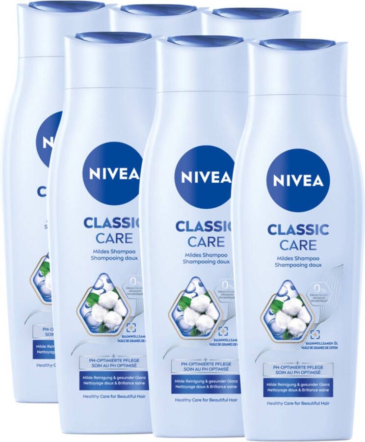 NIVEA Classic Mild Shampoo 6 x 250 ml Voordeelverpakking