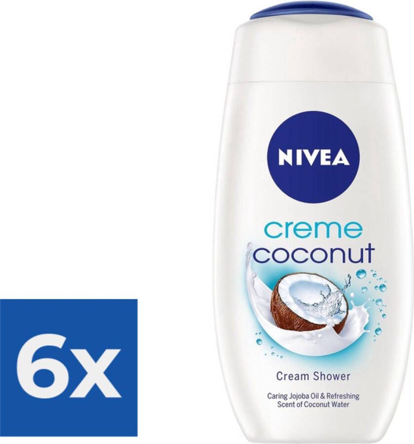 NIVEA Coconut douchecreme 250 ml Voordeelverpakking 6 stuks