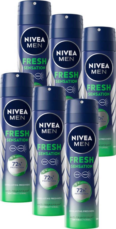 NIVEA MEN Deodorant Fresh Sensation Anti-Transpirant 6 x 150ml