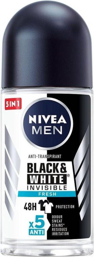 NIVEA Deo Roll-on Men Invisible Black & White Fresh 50ml