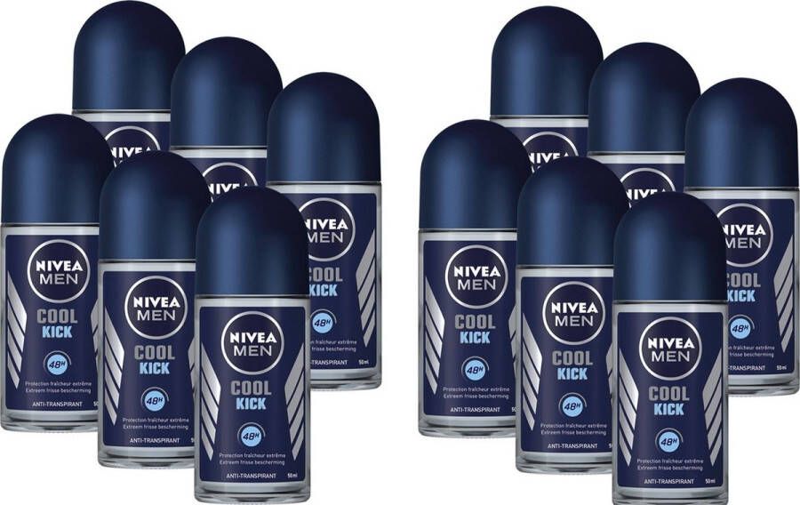 NIVEA Deo Roller Cool Kick Voordeelverpakking 12 x 50 ml