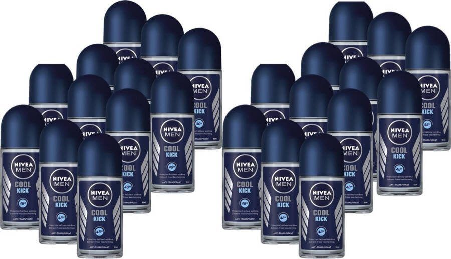 NIVEA Deo Roller Cool Kick- Voordeelverpakking 24 x 50 ml